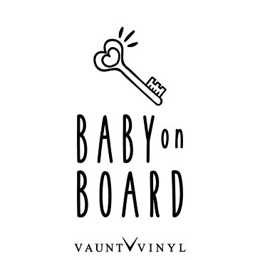 BABY ON BOARD ステッカー 鍵 キー ハート / シンプル おしゃれ オシャレ お洒落 かわいい 文字 / 車 シール ベビーインカー キッズインカー 子供 双子 吸盤 マグネット / 10P05Aug17