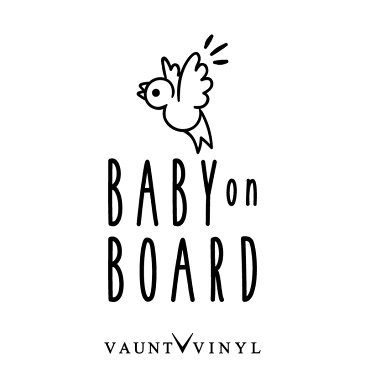 BABY ON BOARD ステッカー 鳥 トリ バード 小鳥 キャラクター / シンプル おしゃれ オシャレ お洒落 かわいい 文字 / 車 シール ベビーインカー キッズインカー 子供 双子 吸盤 マグネット / 10P05Aug17