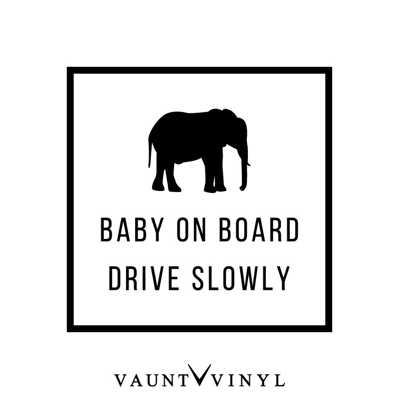 ゾウ BABY ON BOARD カッティング ステ