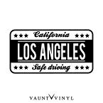 LOS ANGELES カッティング ステッカー 車 シール デカール ロサンゼルス アメリカ 米国 ナンバープレート カリフォルニア サーフ 安全運転 セーフドライブ 吸盤 マグネット