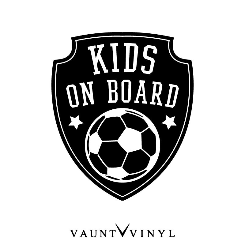 エンブレム KIDS ON BOARD ステッカー サッカー サッカーボール 蹴球 車 シール baby in car ベビーインカー kids in car キッズインカー 子供が乗っています 赤ちゃんが乗っています 双子 吸盤 マグネット シンプル おしゃれ オシャレ お洒落 文字