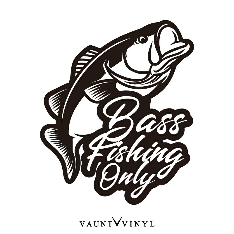 BASS FISHING ONLY カッティング ステッカー