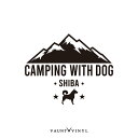 CAMPING WITH DOG 柴犬 カッティング ステッカーキャンプ ソロキャンプ CAMP 車 バイク シール アウトドア シバ犬 犬 ペット バンパー 切り文字 自家用 専用車 おもしろ 転写 ハイゼット ジムニー デリカ D5 ハイエース RAV4 ランクル プラド