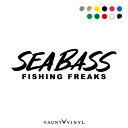 SEA BASS fishing freaks カッティング ステッカー 車 デカール シール シーバス 釣り 海釣り ルアー スズキ セイゴ 釣り車 フィッシング アングラー 釣り具 クーラーボックス ジムニー シエラ シエンタ ハイエース RAV4