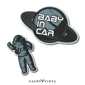 宇宙 ベビーインカー マグネット セット 宇宙飛行士 惑星 星 スペース 車 BABY IN CAR 磁石 マグネットステッカー 子供が乗っています ベイビー ベビー キッズ kids チャイルド インザカー on board オンボード 赤ちゃん 煽り 煽り運転対策 RAV4 ジムニー スペーシア