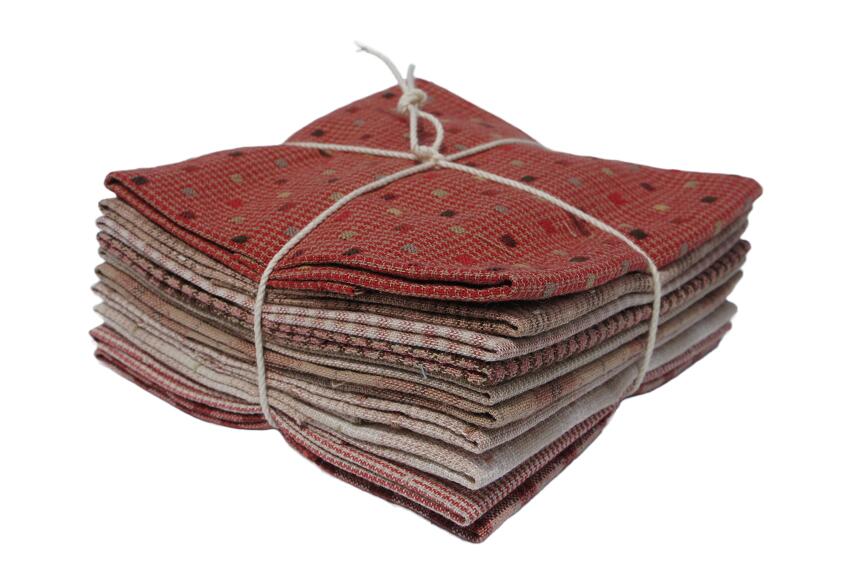 先染め生地　パッチワーク生地　ハンカチだたみ　　柴田明美 セレクト　ハンドメイド (単品最安送料￥250 代引き除く）