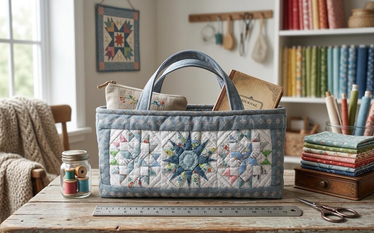 Patchwork Kits - New【柴田明美のパッチワークキット】ひとめぼれ裁縫バッグ