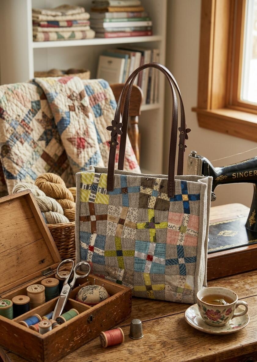 Patchwork Kits - 柴田明美のパッチワークキット】ジグザグバッグ　box　（持ち手付き）