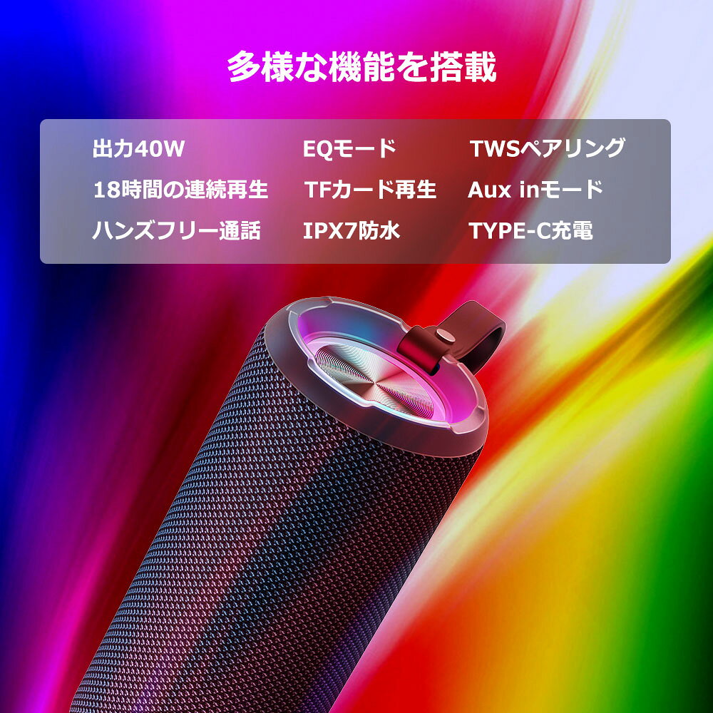 ＼★15%ポイントバック 6/30(火) 9:59まで★／【2個セット】Bluetooth スピーカー ポータブルスピーカー ワイヤレススピーカー 高音質 防水 重低音 ポータブル IPX7 スマホ アウトドア キャンプ ve-store-10000038 VEブティック サンプル画像2