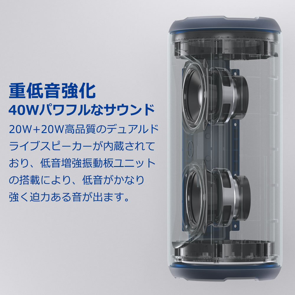 ＼★15%ポイントバック 6/30(火) 9:59まで★／【2個セット】Bluetooth スピーカー ポータブルスピーカー ワイヤレススピーカー 高音質 防水 重低音 ポータブル IPX7 スマホ アウトドア キャンプ ve-store-10000038 VEブティック サンプル画像3