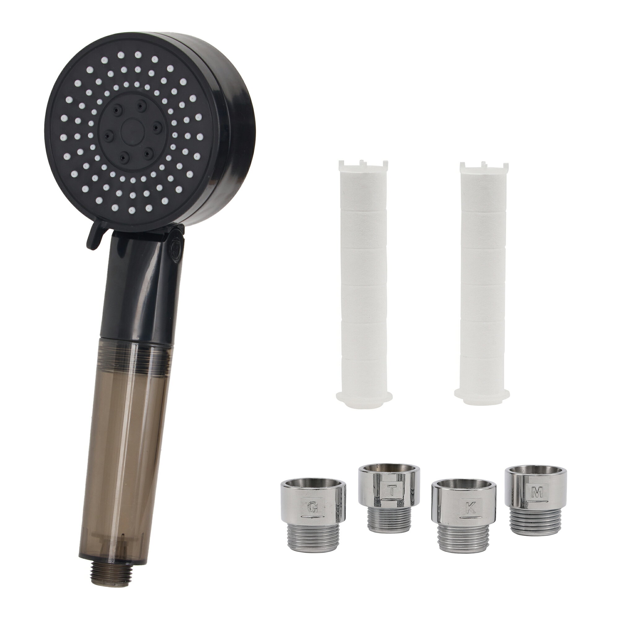 【即納】シャワーヘッド 節水 塩素除去 手元止水 浄水カートリッジ付き 3段階出水モード 肌ケア 高洗浄力 潤い 温浴 頭皮ケア バス用品 アダプター4本付き お風呂用品 取り付け簡単