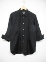 17SS コムデギャルソンオムプリュス COMME des GARCONS HOMME PLUS 七分袖 ドレスシャツ ダブルカフス カットオフ ダメージ加工 S 黒 ブラック PS-B006/o01 メンズ 【中古】【ベクトル 古着】 170909 ベクトル マークスラッシュ