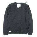 【中古】美品 11ss ダブルタップス WTAPS DECK CREW-V SWEATER.COTTON デック クルー Vネック セーター コットンニット 長袖 プルオーバー ネームタグ 1 黒 ブラック 111MADT-KNM05/メンズ 【ベクトル 古着】 240311