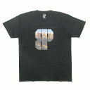 美品 ブルックリンプロジェクト BROOKLYN PROJECTS BPロゴ プリント Tシャツ カットソー トップス 半袖 コットン 夜景柄 クルーネック サイズL 黒 ブラック メンズ/8  240421