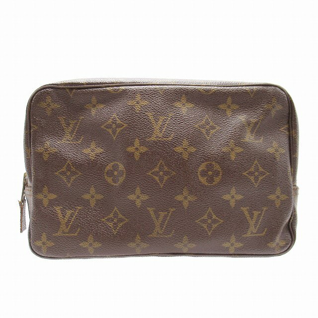 【中古】1982年製 ヴィンテージ ルイヴィトン LOUIS VUITTON モノグラムトゥルーストワレット23 M47524 セカンドバッグ クラッチバッグ 化粧ポーチ コスメ トラベルケース 茶 ブラウン vintage/レディース メンズ ユニセックス 【ベクトル 古着】 240504