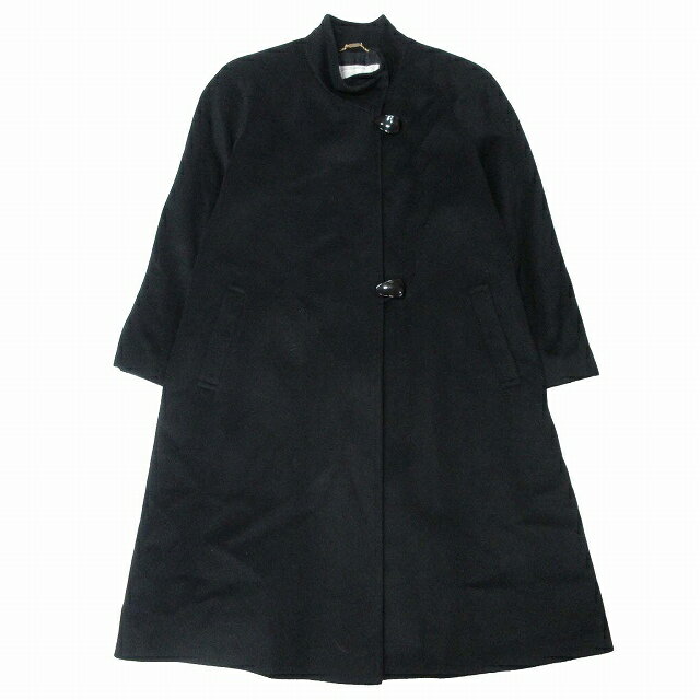 【中古】ビブレトーキョー VIVRE TOKYO カシミヤ ロング コート ハイネック ラグランスリーブ ウール ジャケット ブルゾン アウター F 黒 ブラック vintage ヴィンテージ レディース 【ベクトル 古着】 240619
