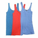 【中古】ヴィンス VINCE 3点 セット タンクトップ ノースリーブ カットソー まとめ売り XS-Sサイズ 青 ブルー 赤/レディース 【ベクトル 古着】 ...