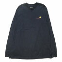 【中古】美品 22AW カーハート carhartt WIP Work in progress L/S AMERICAN SCRIPT T-SHIRT ロングスリーブ アメリカン スクリプト Tシャツ 長袖 ロゴ 刺繍 ヘビーウェイト コットン クルーネック 丸首 プルオーバー カットソー トップス M 【ベクトル 古着】 250223(4)
