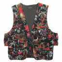 【中古】極美品 23AW エンジニアードガーメンツ Engineered Garments Fowl Vest ベルベット 花柄 フラワー ベスト ブルゾン ジ...