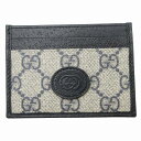 【中古】極美品 グッチ GUCCI GGスプリーム PVC レザー カードケース ICケース 名刺入れ インターロッキング 673002・2184 ベージュ 黒...