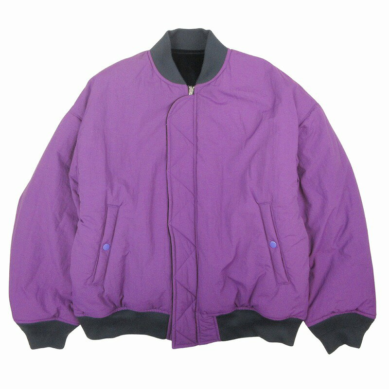 【中古】美品 24AW エディフィス EDIFICE アダルトオリエンテッドローブス ADULT ORIENTED ROBES Miles ボンバージャケット リバーシブル ブルゾン アウター ベロア サイズ3 紺 ネイビー 紫 パープル メンズ/■U34 【ベクトル 古着】 250419