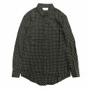 楽天ベクトル　マークスラッシュ【中古】美品 セリーヌ CELINE by Hedi Slimane スクエアドット レーヨン シャツ カットソー エディ期 エディ スリマン 36 黒 ブラック メンズ レディース 【ベクトル 古着】 231117