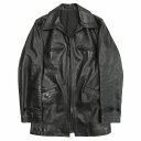 【中古】02aw ワイズフォーメン vintage Y 039 s for men ヨウジヤマモト Yohji Yamamoto ホースハイド レザー コート ジャケット ブルゾン USED加工 ダメージ エイジング オールド ビンテージ アーカイブ 黒 ブラック メンズ 【ベクトル 古着】 231206