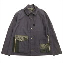 【中古】ランバン LANVIN ワーク ジャケット ブルゾン カバーオール 切替 アシンメトリー 46 ネイビー メンズ 【ベクトル 古着】 240224