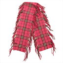 【中古】美品 バーバリー BURBERRY カシミヤ100 マフラー フリンジ チェック ピンク レディース 【ベクトル 古着】 240330