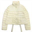 【中古】美品 20aw モンクレール MONCLER LUNAIRE ルナール ダウン ジャケット ブルゾン ツイード ナイロン 切替 ロゴ ワッペン 0 白 ホワイト レディース 【ベクトル 古着】 240414の商品画像