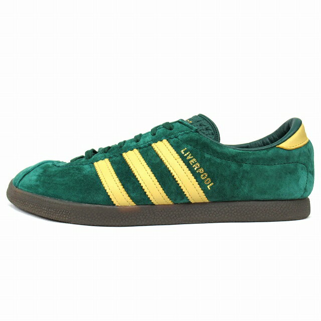 【中古】美品 アディダス adidas size? 別注 City Series Liverpool リバプール スニーカー シューズ 靴 ローカット スエードレザー FW6374 サイズ26.5cm 緑 グリーン メンズ 【ベクトル 古着】 240601