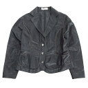 【中古】ヒロココシノ HIROKO KOSHINO 光沢 開襟 シャツ ジャケット ブラウス パイピング カットソー テーラード 11 黒 ブラック レディース♪11 【ベクトル 古着】 240829