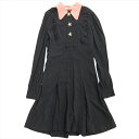 【中古】ミュウミュウ miumiu スターボタン ワンピース ドレス ビジュー フリル 2016年製 40 ネイビー レディース◇12 【ベクトル 古着】 24...