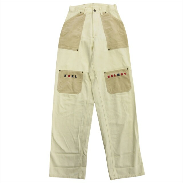 【中古】カールヘルム Karl Helmut 90's 00's コーデュロイ ペインター パンツ ワーク ロゴ オールド ビンテージ ヴィンテージ S 白 ホワイト メンズ 【ベクトル 古着】 241214