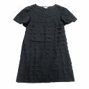 【中古】トゥービーシック TO BE CHIC ティアード フリル ミニ ワンピース チュニック カットソー 半袖 プルオーバー くるみボタン シフォン 3 黒 ブラック レディース 【ベクトル 古着】 241218(4)