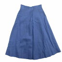 【中古】アルアバイル allureville ウール スカート フレア ミモレ丈 ボトムス フロントホック ジップ 2 ブルー 青 レディース♪10 【ベクトル 古着】 241226(4)