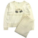 【中古】ユキコハナイ YUKIKO HANAI MADAME HANAI 2点 セットアップ リブ ニット セーター タイト スカート リボン Vネック ビンテージ オールド アイボリー 白系 レディース 【ベクトル 古着】 250107(4)