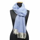 【中古】極美品 AD56 ミラノ AD56 MILANO カシミヤ100% 大判 フリンジ マフラー ショール SCARVES-CASH ブルー/ホワイト メン...