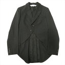【中古】美品 コムコム コムデギャルソン COMME des GARCONS 燕尾 ジャケット ブルゾン テーラード ジャケット ブレザー モーニング ウールギャバジン AD2014 XS 黒 ブラック レディース 【ベクトル 古着】 250307(4)