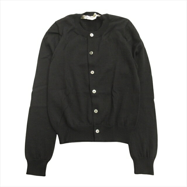 【中古】美品 15aw コムデギャルソン COMME des GARCONS クルーネック カーディガン ニット セーター ウール 無地 XS 黒 ブラック レディース 【ベクトル 古着】 250429