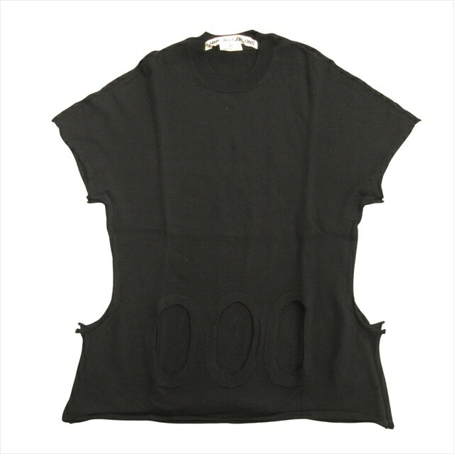 【中古】14ss コムデギャルソン COMME des GARCONS カットアウト 半袖 ニット セーター ウール アーカイブ XS 黒 ブラック レディース 【ベクトル 古着】 250503