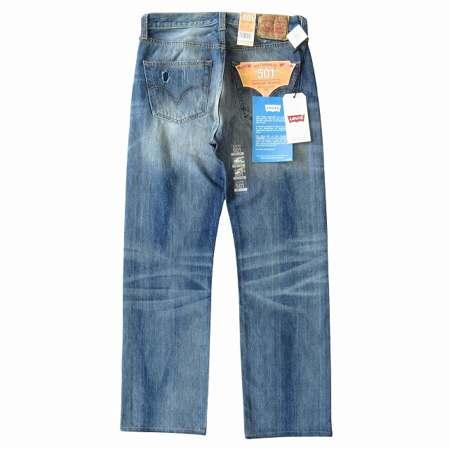 【中古】未使用品 リーバイス Levi's 08501-0417 501 デニム パンツ レギュラーフィット ストレート ボタンフライ スモールe ダメージ リペア 加工 オールド W33/L32 インディゴブルー メンズ ◆5 【ベクトル 古着】 250526のサムネイル