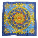 【中古】エルメス HERMES LUNA PARK 遊園地 カレ 90 大判 シルク スカーフ 総柄 馬 ホース 青 ブルー×マルチ レディース メンズ 【ベク...