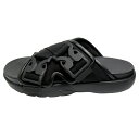 【中古】ボッテガヴェネタ BOTTEGA VENETA スナップ スライド サンダル "SNAP SLIDE SANDAL" ファブリック レザー プラットホーム 厚底 シューズ 靴 42 (27cm) 黒 ブラック メンズ 【ベクトル 古着】 250724