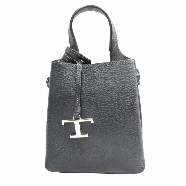 【中古】美品 トッズ TOD'S "レザー バッグ マイクロ" Tタイムレス 2way ミニ ショルダー ハンド XBWAPAT9000QRI B999 黒 ブラック 【ベクトル 古着】 250813