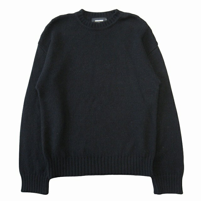 【中古】美品 24AW ディースクエアード DSQUARED2 アルパカ ニット セーター カットソー 長袖 ロゴプレ..