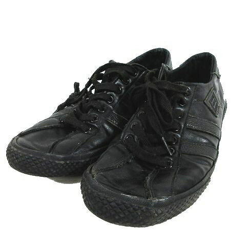 【中古】ECLIPS by maccheronian/エクリプスバイマカロニアン レザー ローカット スニーカー シューズ 黒 ブラック サイズ41 42002 〇〇4 メンズ 【ベクトル 古着】 200412 ベクトル　マークスラッシュ