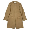 【中古】ステラマッカートニー STELLA McCARTNEY ノーカラー キャメルヘア ロングコート アウター サイズ36 ベージュ 415-252059 レディース B11 【ベクトル 古着】 231106