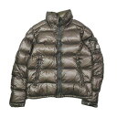 【中古】モンクレール MONCLER ダウンジャケット ブルゾン ナイロン ワッペン G32-003 フェザー 長袖 グレージュ 2 メンズ 【ベクトル 古着】 231229