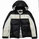 【中古】バーバリーブラックレーベル BURBERRY BLACK LABEL バイカラー ダウンジャ ...